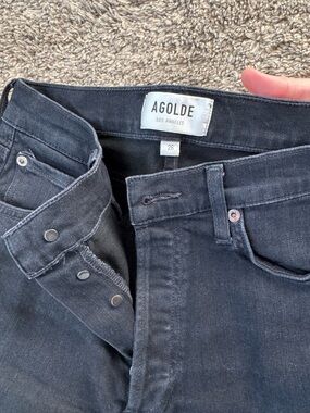Agolde Black Button-Fly High-Rise Jeans